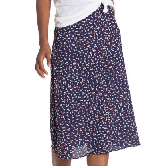 Madewell Navy and Red Midi Skirt - Picture 3 of 14